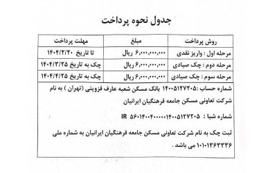 tjfe.ir-جدول پرداختی پروژه منطقه 22 تهران